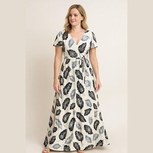 RP by Rachel Pally Blue Navy White Maxi Dress Size XS Ties in Back 58" Long NEW